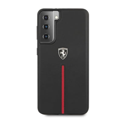 Ferrari FEOSIHCS21SBK Off Track Leder-Nylon Case, Schwarz – Galaxy S21