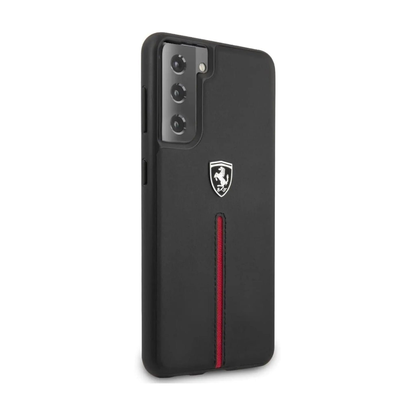 Ferrari FEOSIHCS21SBK Off Track Leder-Nylon Case, Schwarz – Galaxy S21