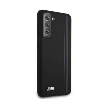BMW Hülle BMHCS21MSIVTBK Silikon M Collection Stripes Schwarz – Galaxy S21+