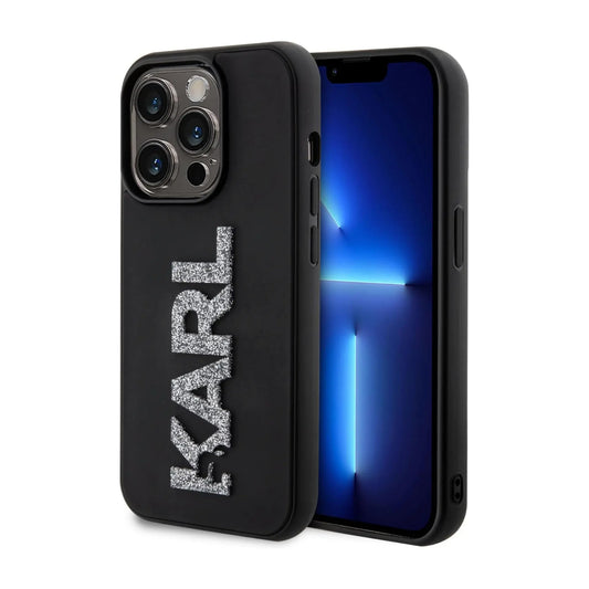 Karl Lagerfeld 3D Rubber Case KLHCP15X3DMBKCK, Schwarz - iPhone 15 Pro Max
