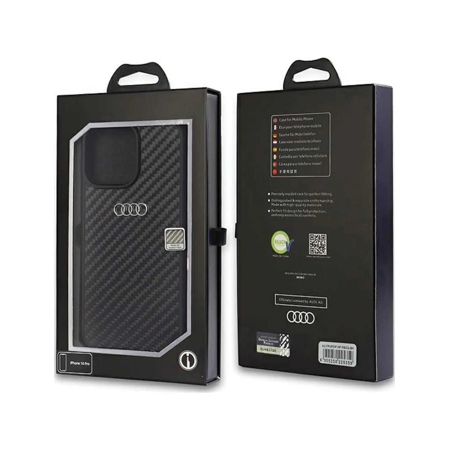 Audi Carbonfaser Case, Schwarz - iPhone 14 Pro