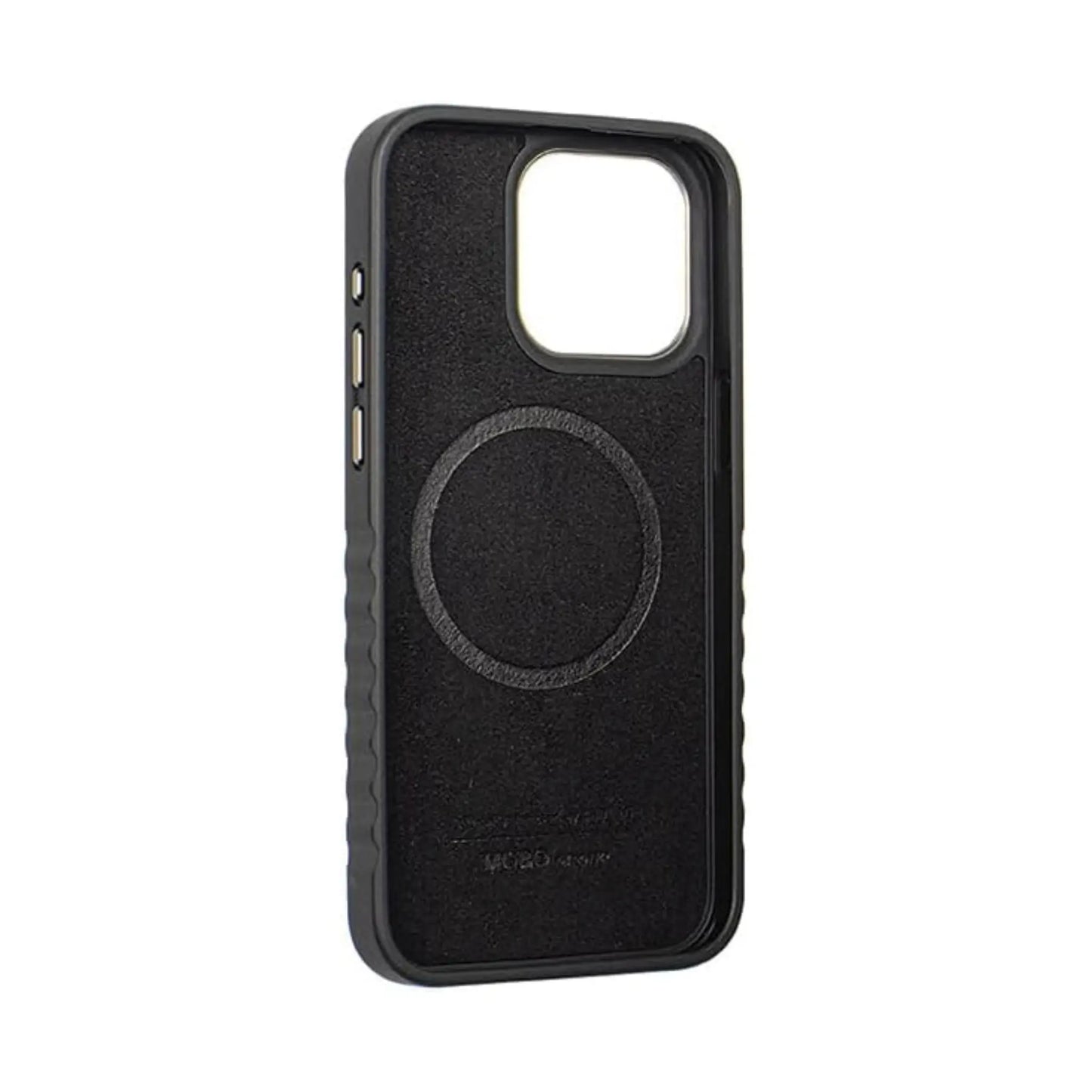 Audi Echtleder MagSafe Case, Schwarz/Rot – iPhone 15 Pro Max