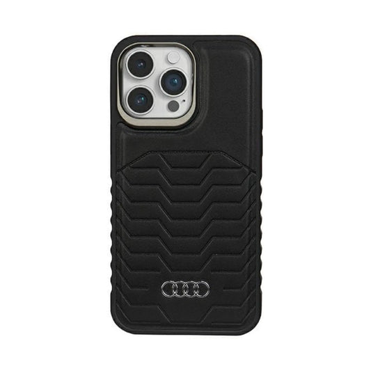 Audi AU-TPUPCMIP14P-GT/D3-BK Synthetic Leather MagSafe Case, Schwarz – iPhone 14 Pro