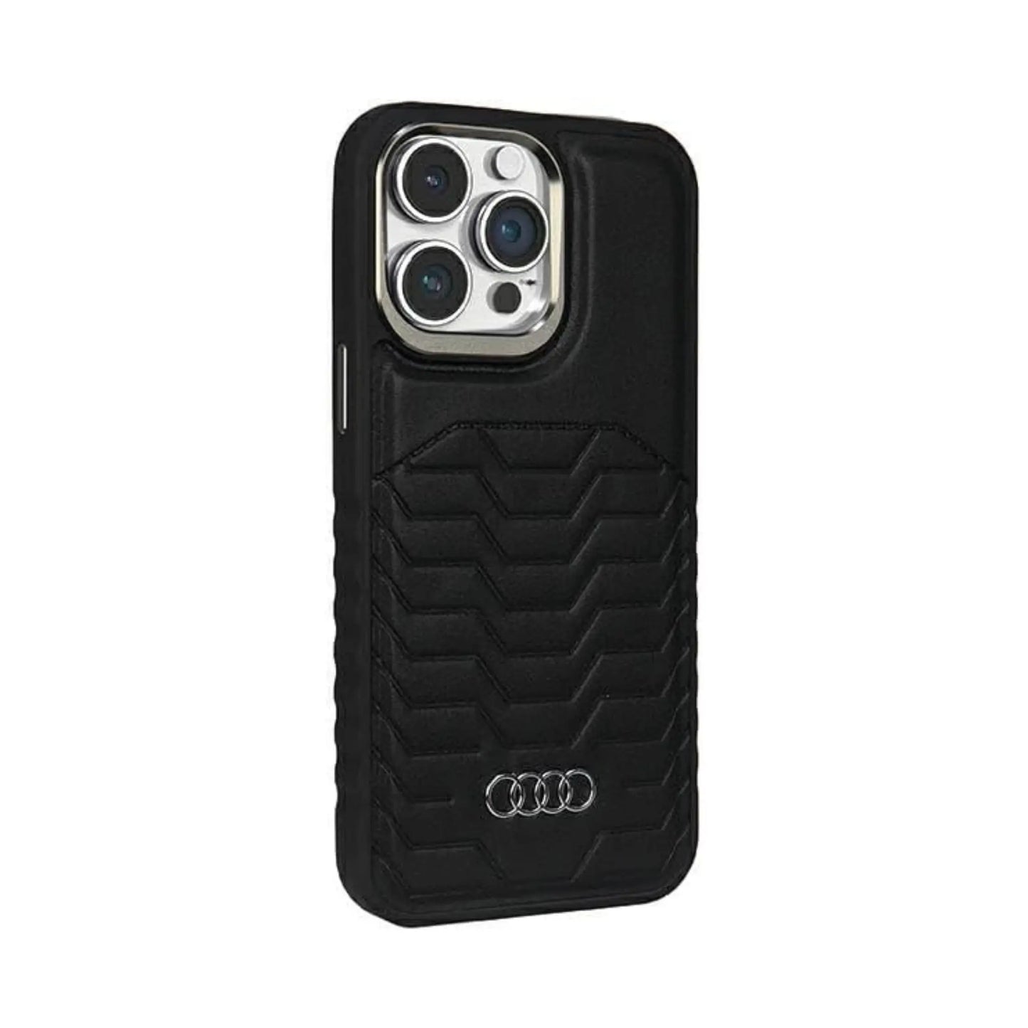 Audi AU-TPUPCMIP14P-GT/D3-BK Synthetic Leather MagSafe Case, Schwarz – iPhone 14 Pro