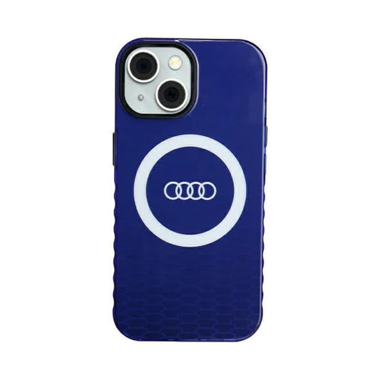 Audi AU-IMLMIP15-Q5/D2-BE IML Big Logo MagSafe Case, Blau – iPhone 15 / 14 / 13
