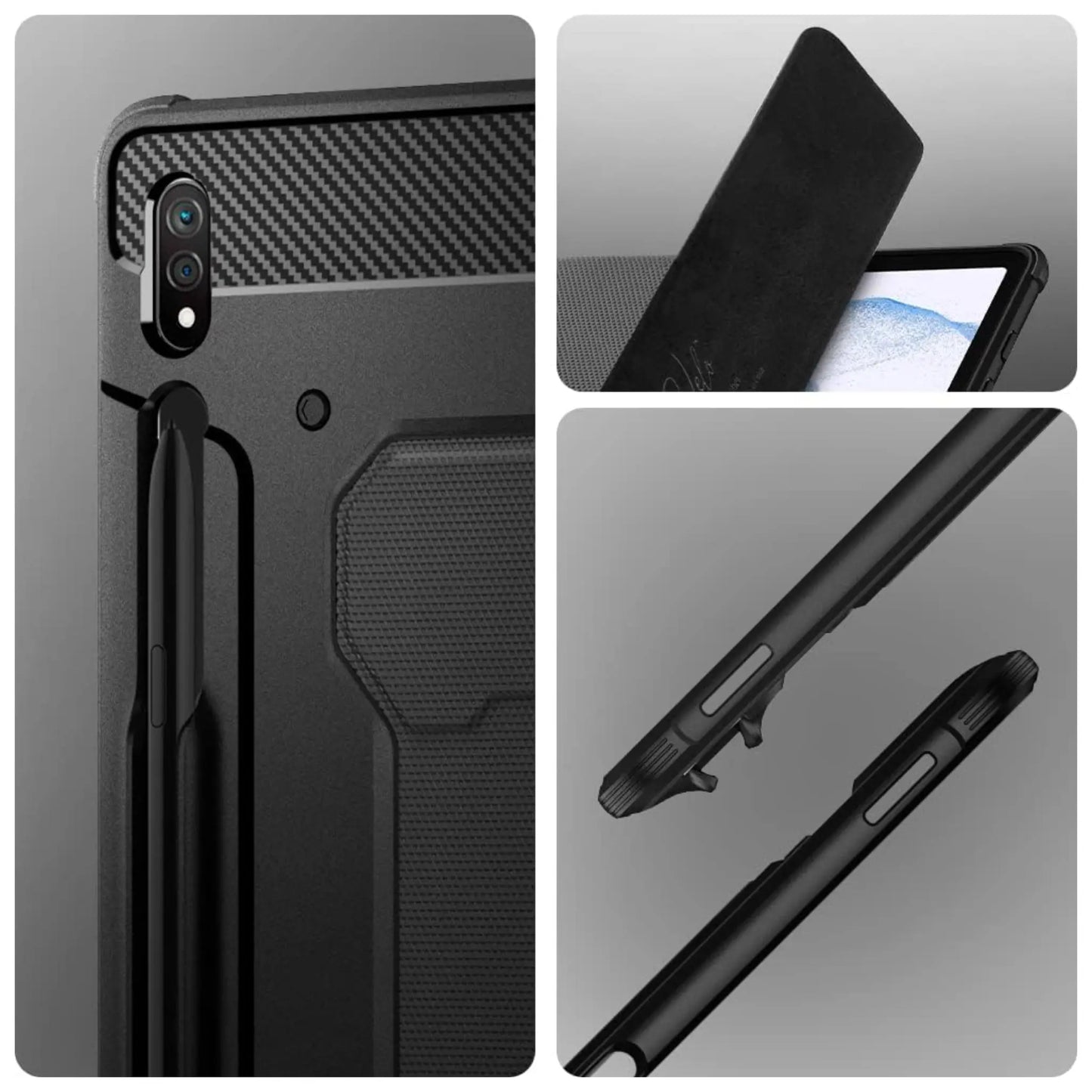 Spigen Hülle Rugged Armor Pro Schwarz – Galaxy Tab S8 Plus / S7 Plus