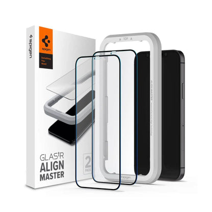 Spigen Schutzglas Alm Glas FC 2er-Pack Schwarz – iPhone 12 Pro Max