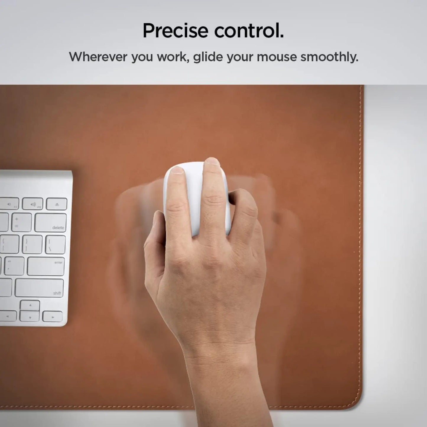 Spigen Schreibtischunterlage Velo Vegan PU Leder XXL Braun – Mauspad