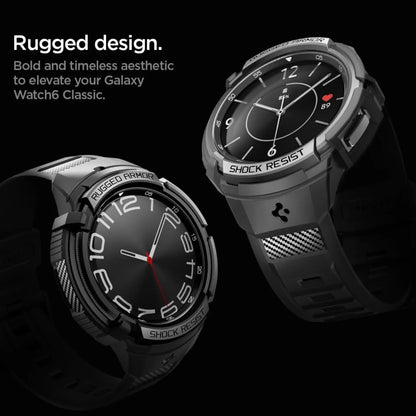 Spigen Hülle Rugged Armor Pro mit Armband Schwarz – Galaxy Watch 6 Classic 47 mm