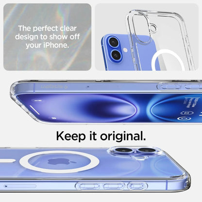 Spigen Hülle Ultra Hybrid MagFit Transparent Weiß – iPhone 16 Plus