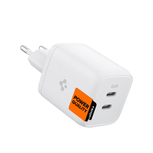 Spigen ArcStation Wall Charger PE2106, white (GaN / 2-Port / Total 65W / USB-C PD 65W / PPS 65W)