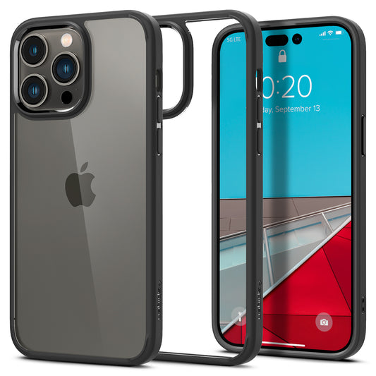 Spigen Crystal Hybrid, matte black - iPhone 14 Pro Max
