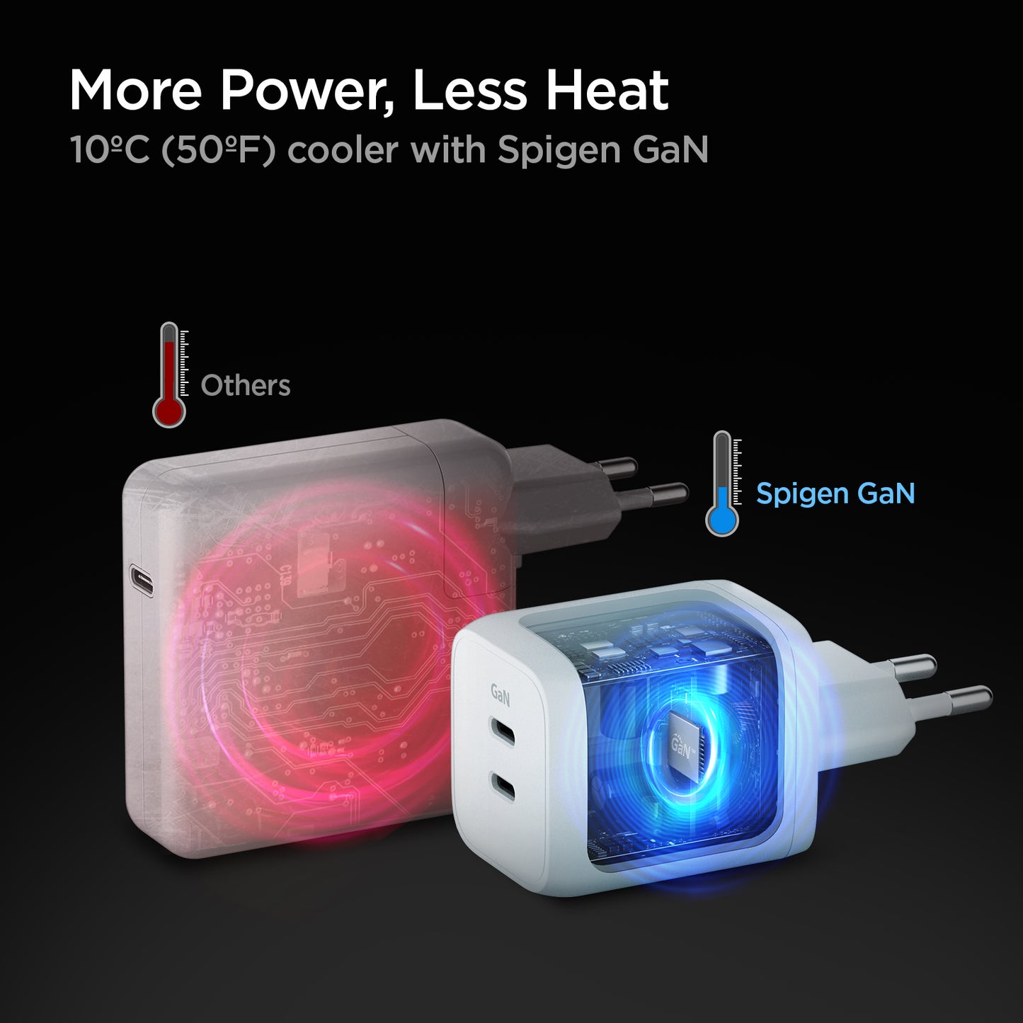 Spigen ArcStation Wall Charger PE2106, white (GaN / 2-Port / Total 65W / USB-C PD 65W / PPS 65W)