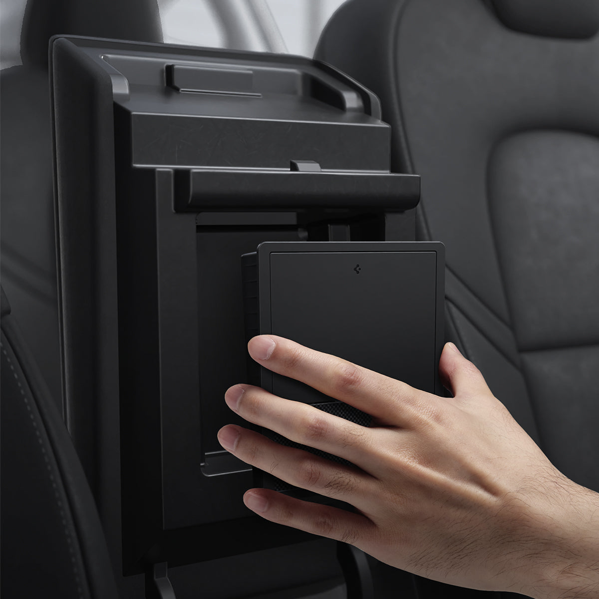 Spigen Tesla Center Console Organizer Hidden Storage Box, black - Model Y/3