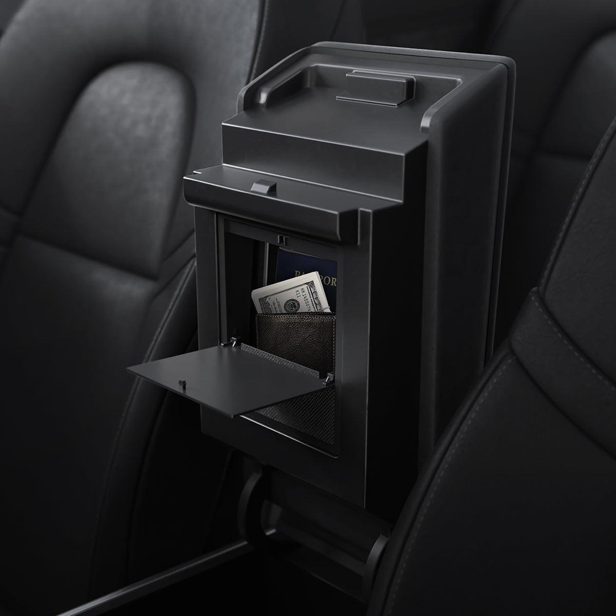 Spigen Tesla Center Console Organizer Hidden Storage Box, black - Model Y/3