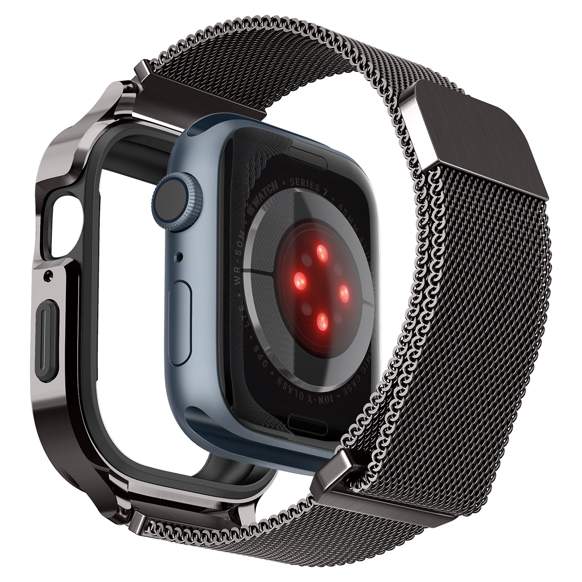 Spigen Metal Fit Pro, graphite - Apple Watch 9/8/7 45mm