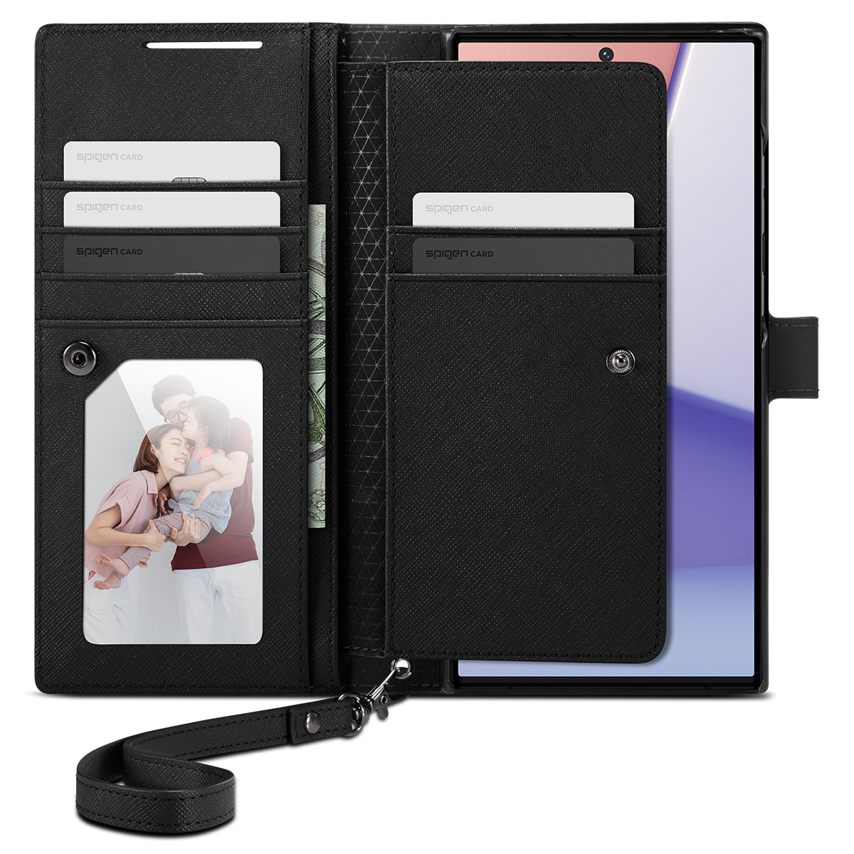 Spigen Wallet S Plus, black - Samsung Galaxy S23 Ultra