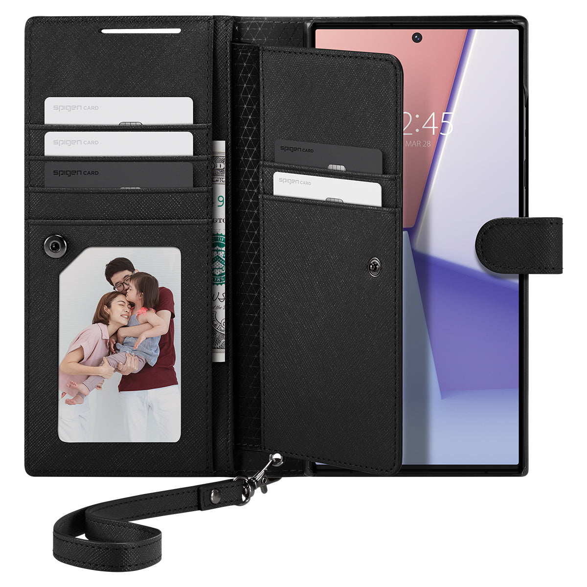 Spigen Wallet S Plus, black - Samsung Galaxy S23 Ultra