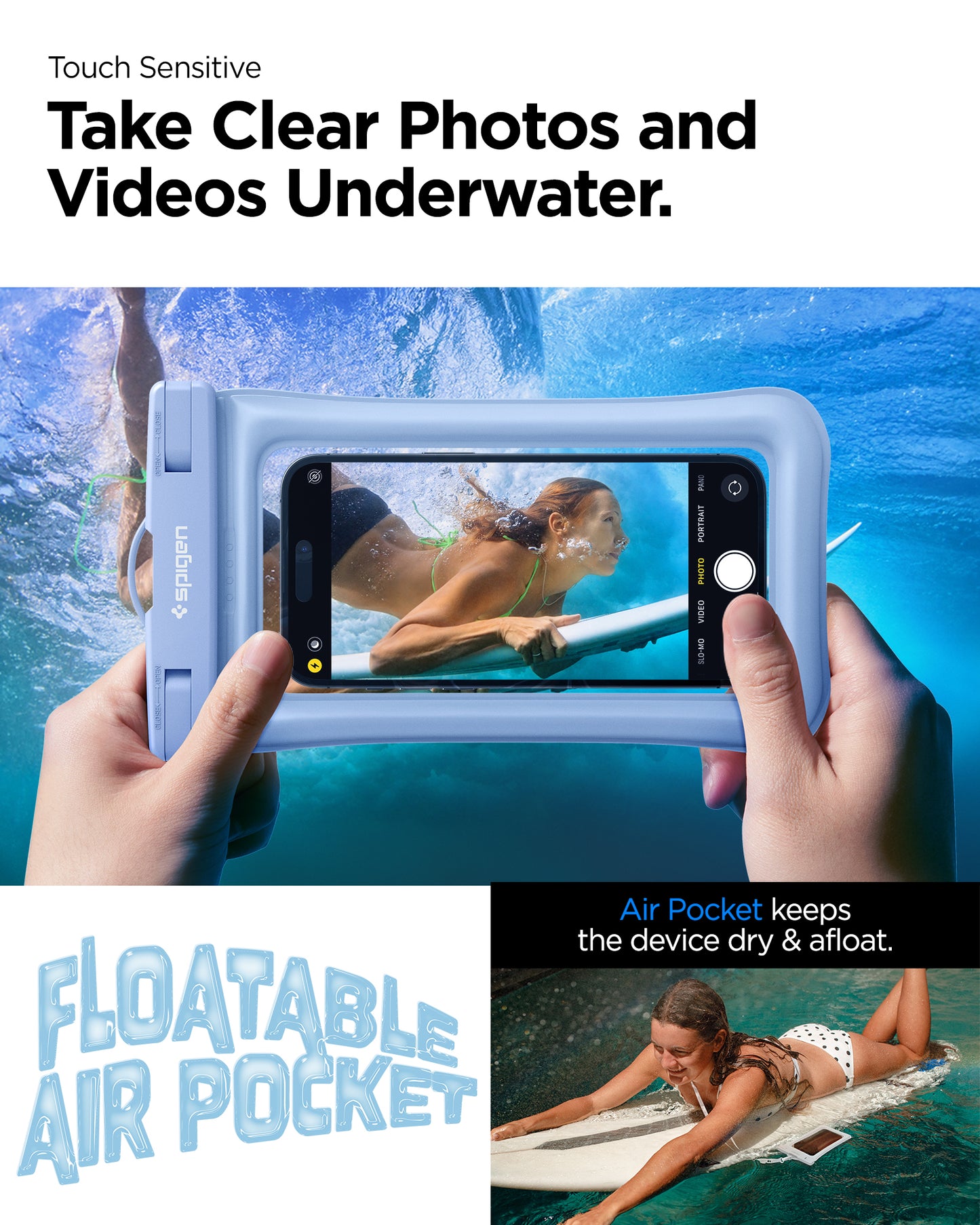 Spigen Aqua Shield WaterProof Floating Case A610 1 Pack, aqua blue