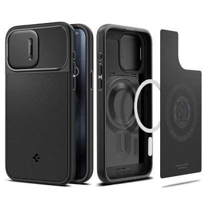 Spigen Optik Armor MagSafe, black - iPhone 15 Pro