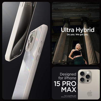 Spigen Ultra Hybrid, natural titanium - iPhone 15 Pro Max