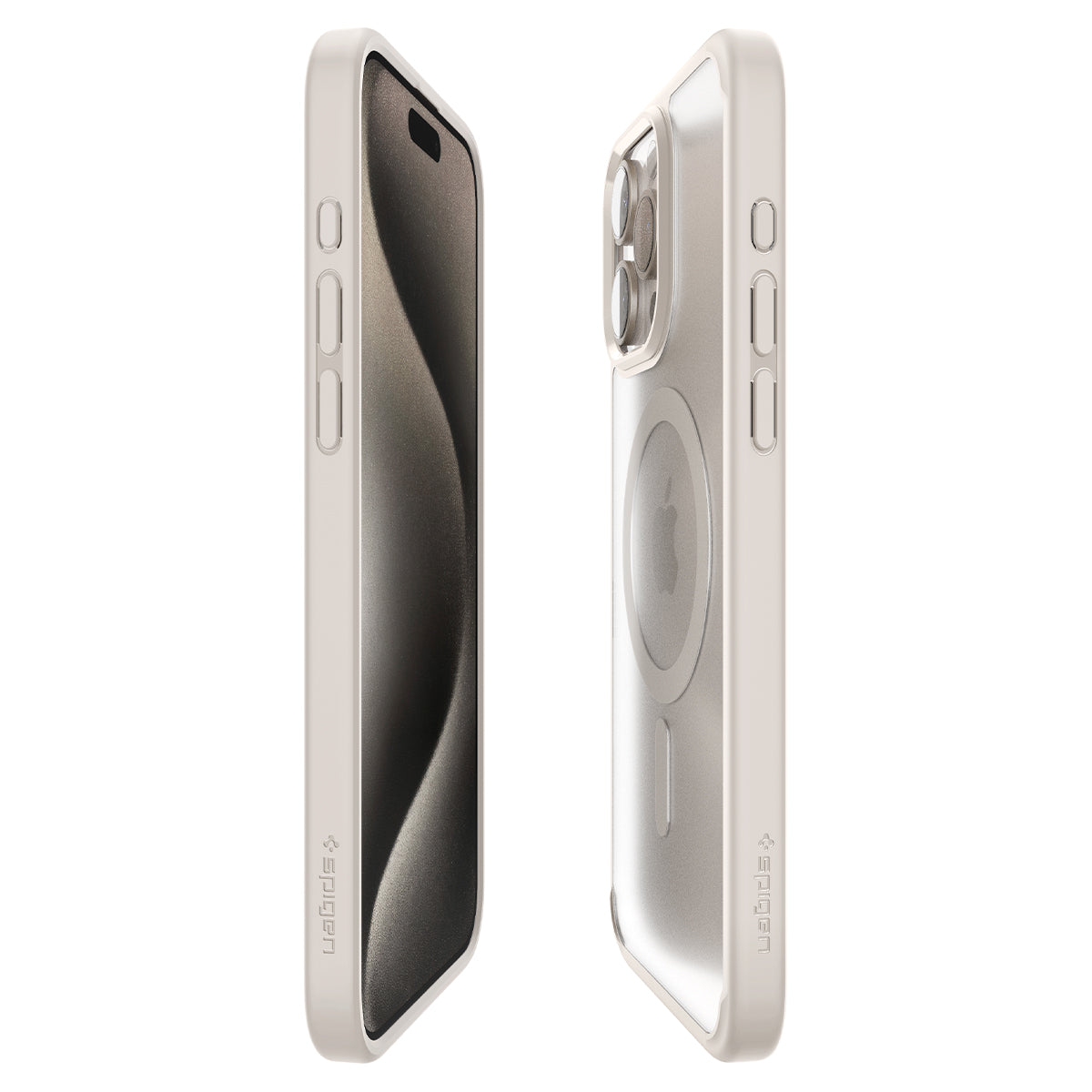 Spigen Ultra Hybrid MagSafe, frost natural titanium - iPhone 15 Pro Max