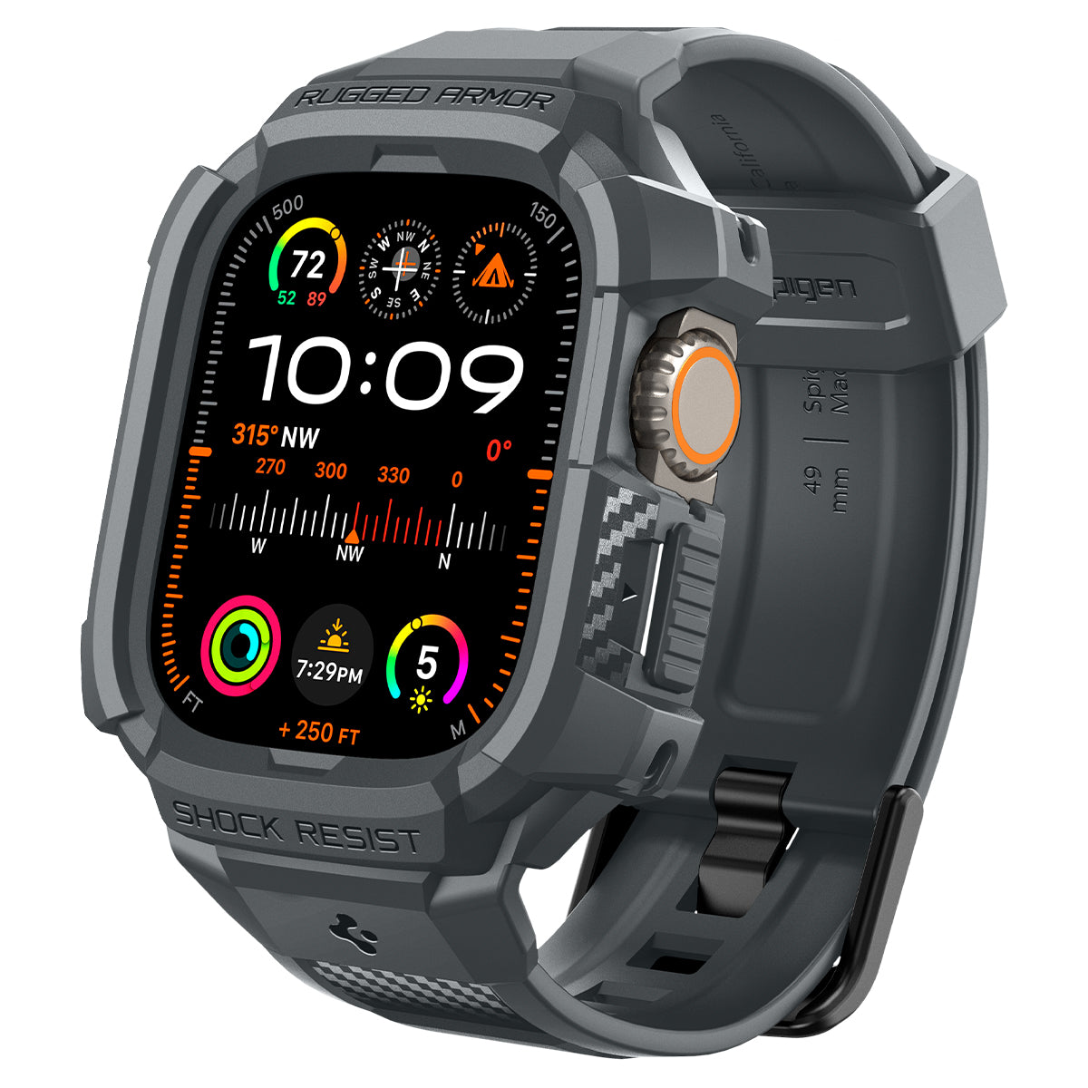 Spigen Rugged Armor Pro, dark gray - Apple Watch Ultra 2/1 49mm