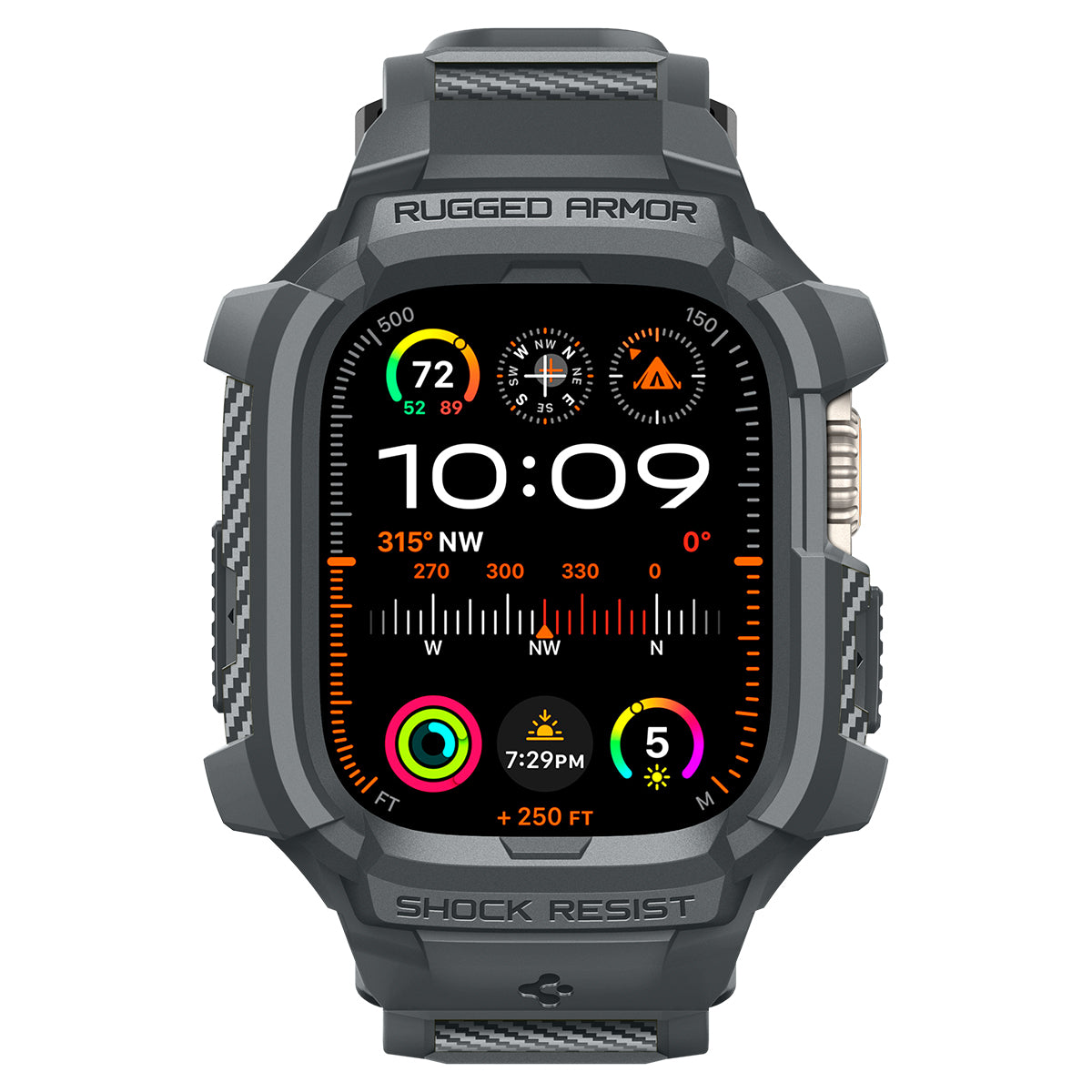 Spigen Rugged Armor Pro, dark gray - Apple Watch Ultra 2/1 49mm