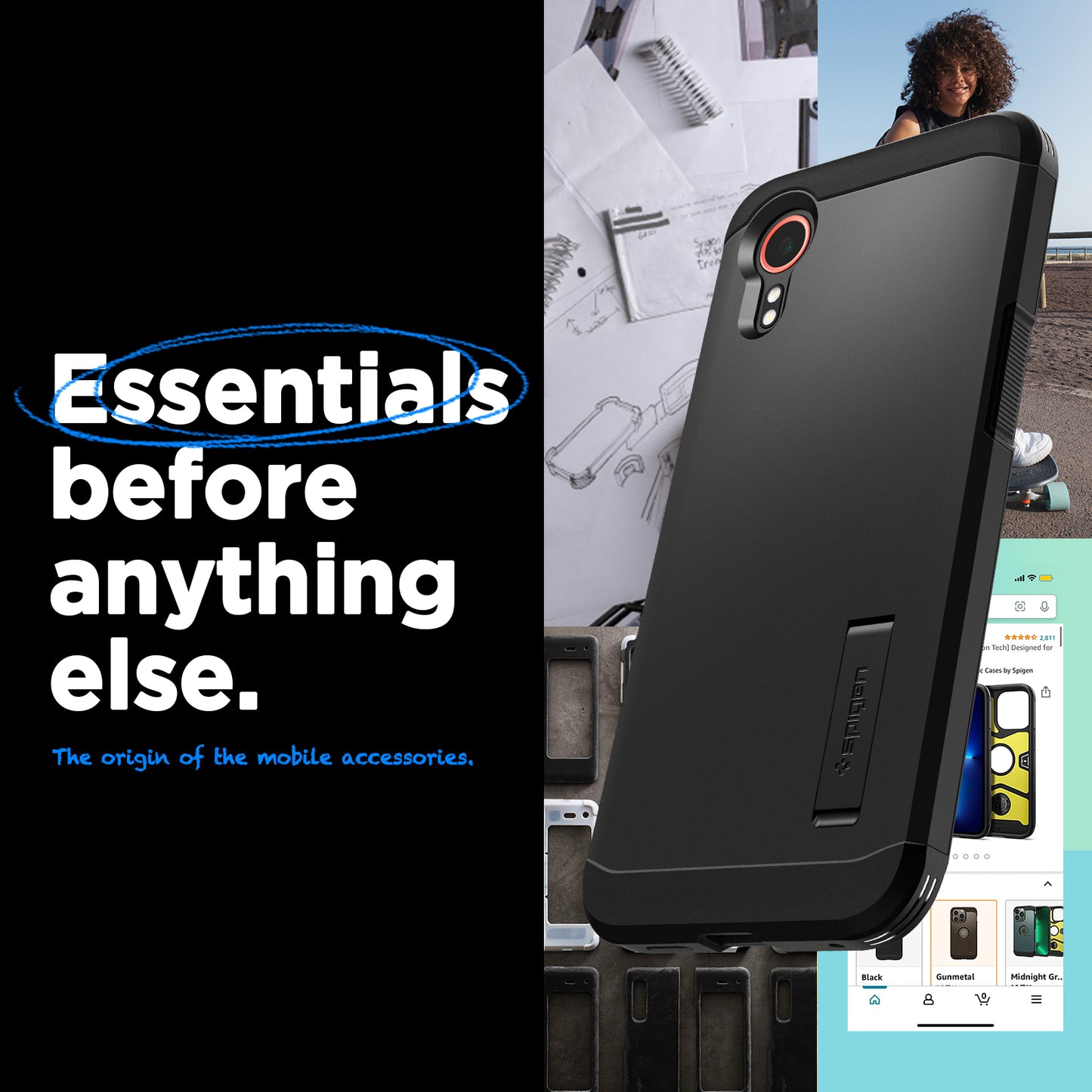 Spigen Tough Armor, black - Samsung Galaxy XCover 7