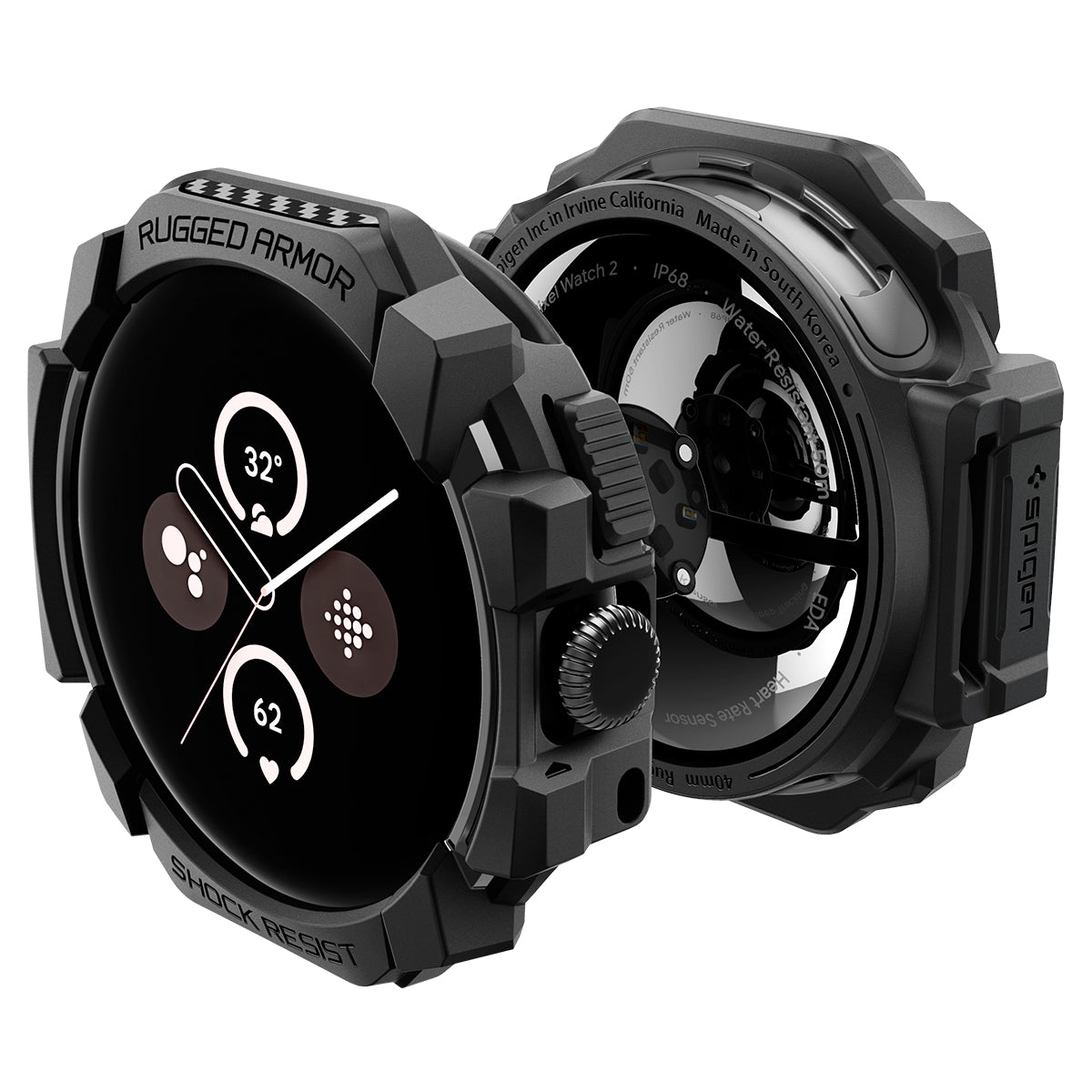 Spigen Rugged Armor, matte black - Google Pixel Watch 3/2/1 (41mm)