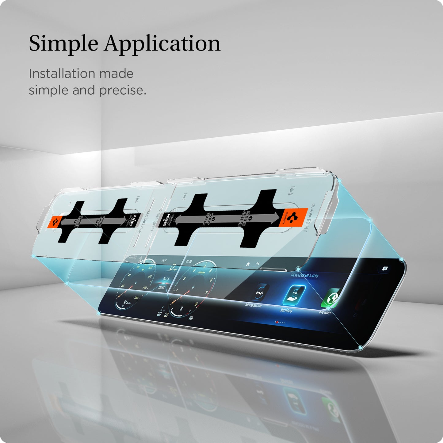 Spigen Mercedes Benz Glass tR EZ Fit Crystal Clear Screen Protector 2 Pack - A-Class 2021/2020