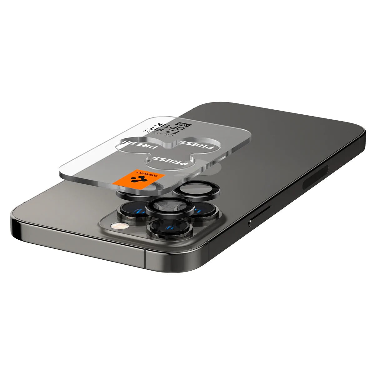 Spigen Glass EZ Fit Optik Pro 2 Pack, black - iPhone 15 Pro/15 Pro Max/14 Pro/14 Pro Max