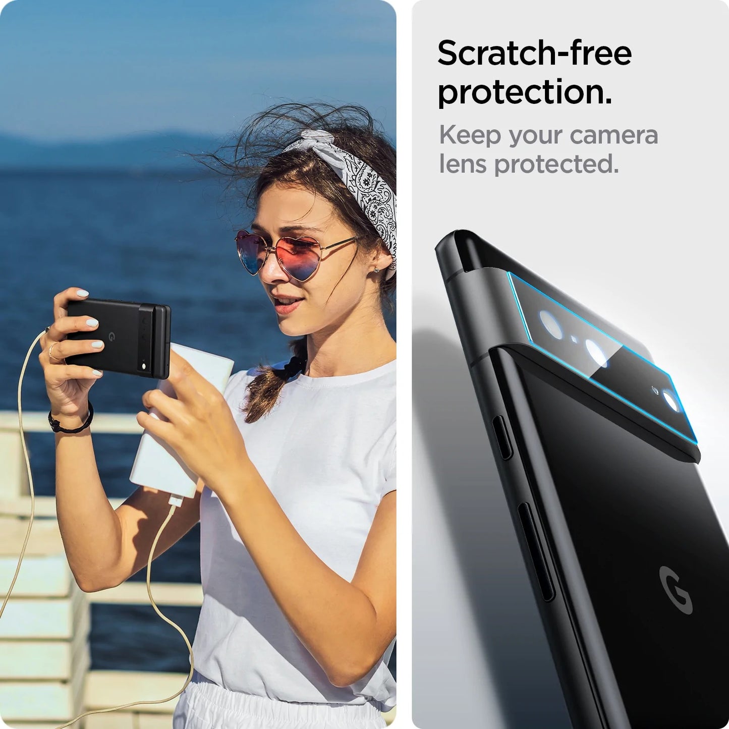 Spigen Glass Optik 2 Pack, black - Google Pixel 7