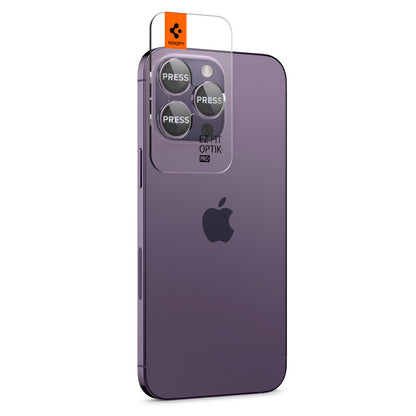 Spigen Glass EZ Fit Optik Pro 2 Pack, deep purple - iPhone 14 Pro/iPhone 14 Pro Max