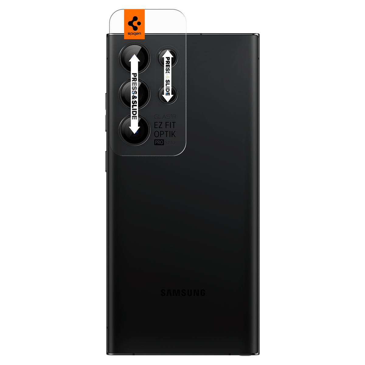 Spigen Glass EZ Fit Optik Pro 2 Pack, black - Samsung Galaxy S23 Ultra