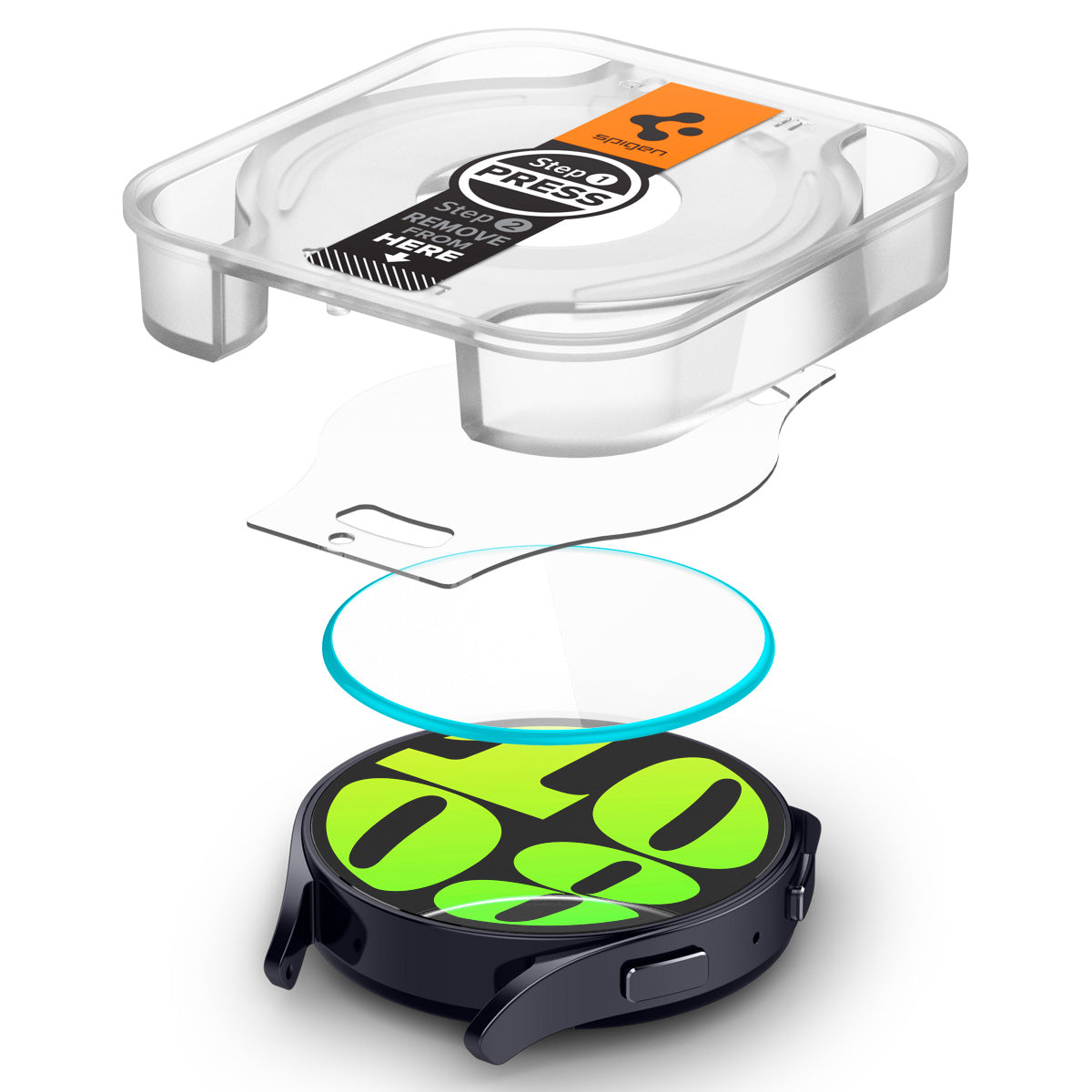 Spigen Glass tR EZ Fit 2 Pack - Samsung Galaxy Watch6 44mm