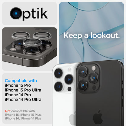 Spigen Glass tR EZ Fit Optik Pro 2 Pack, crystal clear - iPhone 15 Pro/15 Pro Max/14 Pro/14 Pro Max