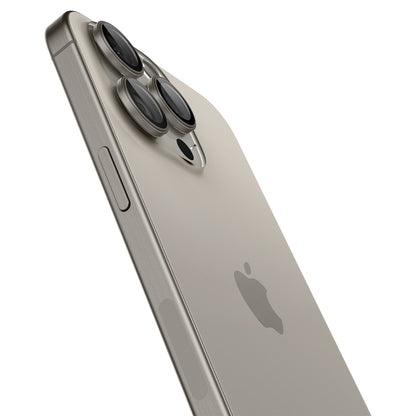 Spigen Glass tR EZ Fit Optik Pro 2 Pack, nature titanium - iPhone 15 Pro/15 Pro Max