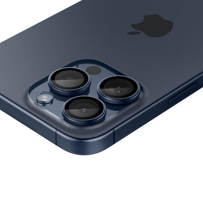 Spigen Glass tR EZ Fit Optik Pro 2 Pack, blue titanium - iPhone 15 Pro/15 Pro Max