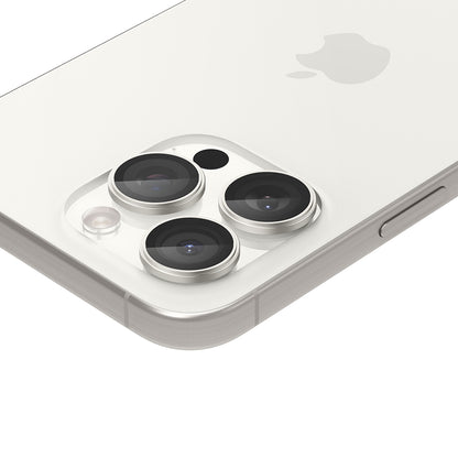 Spigen Glass tR EZ Fit Optik Pro 2 Pack, white titanium - iPhone 15 Pro/15 Pro Max