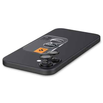 Spigen Glass tR EZ Fit Optik Pro 2 Pack, black - iPhone 16/16 Plus