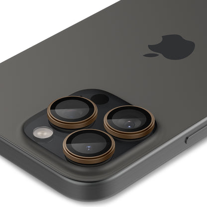 Spigen Glass tR EZ Fit Optik Pro 2 Pack, desert titanium - iPhone 16 Pro/Pro Max