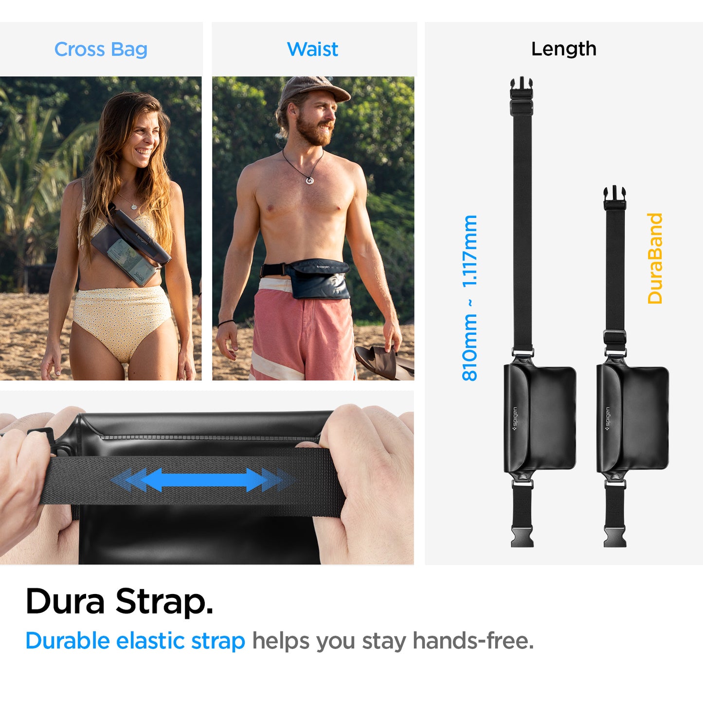 Spigen Aqua Shield WaterProof Waist Bag A620 1 Pack, black