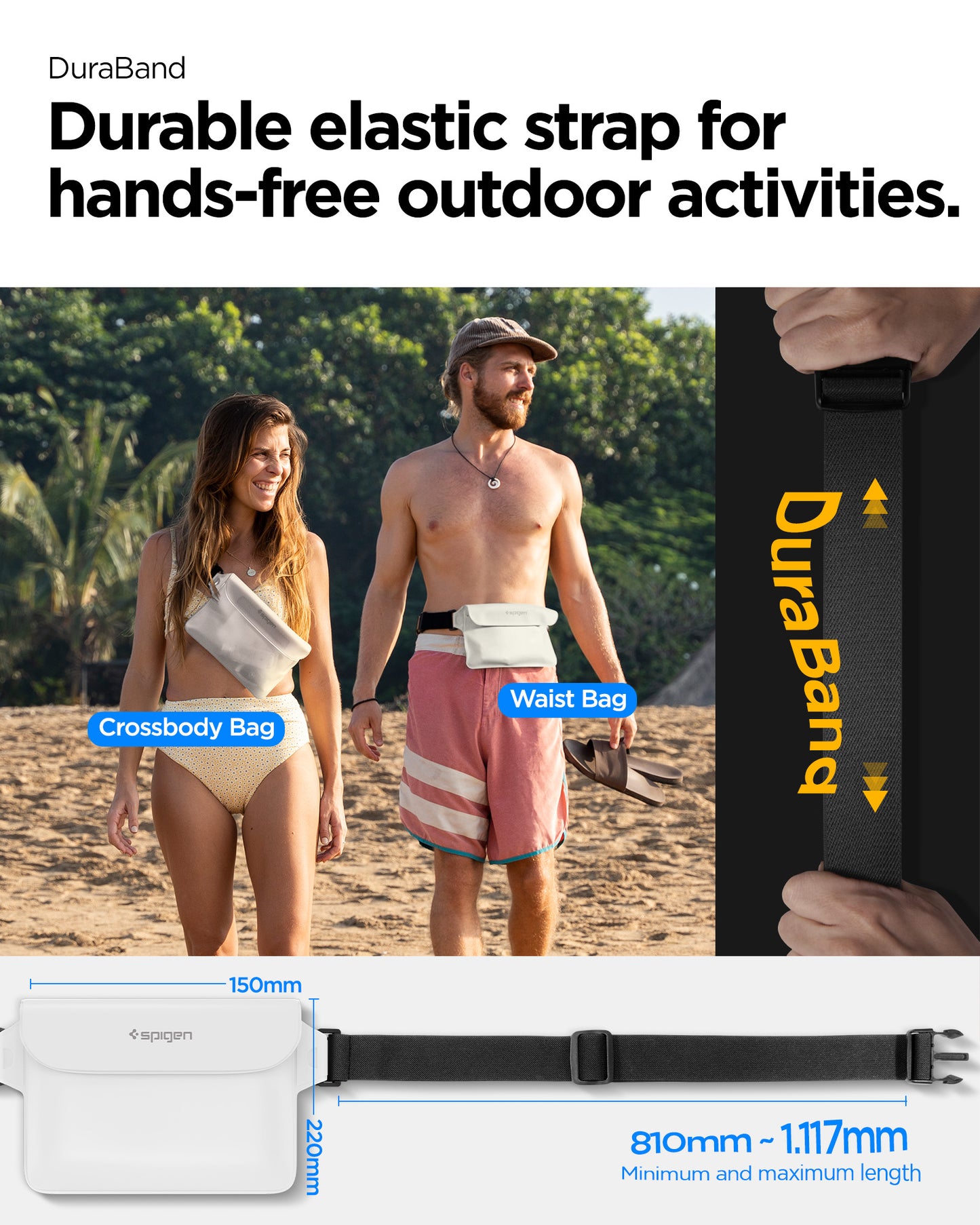 Spigen Aqua Shield WaterProof Waist Bag A620 2 Pack, snow white