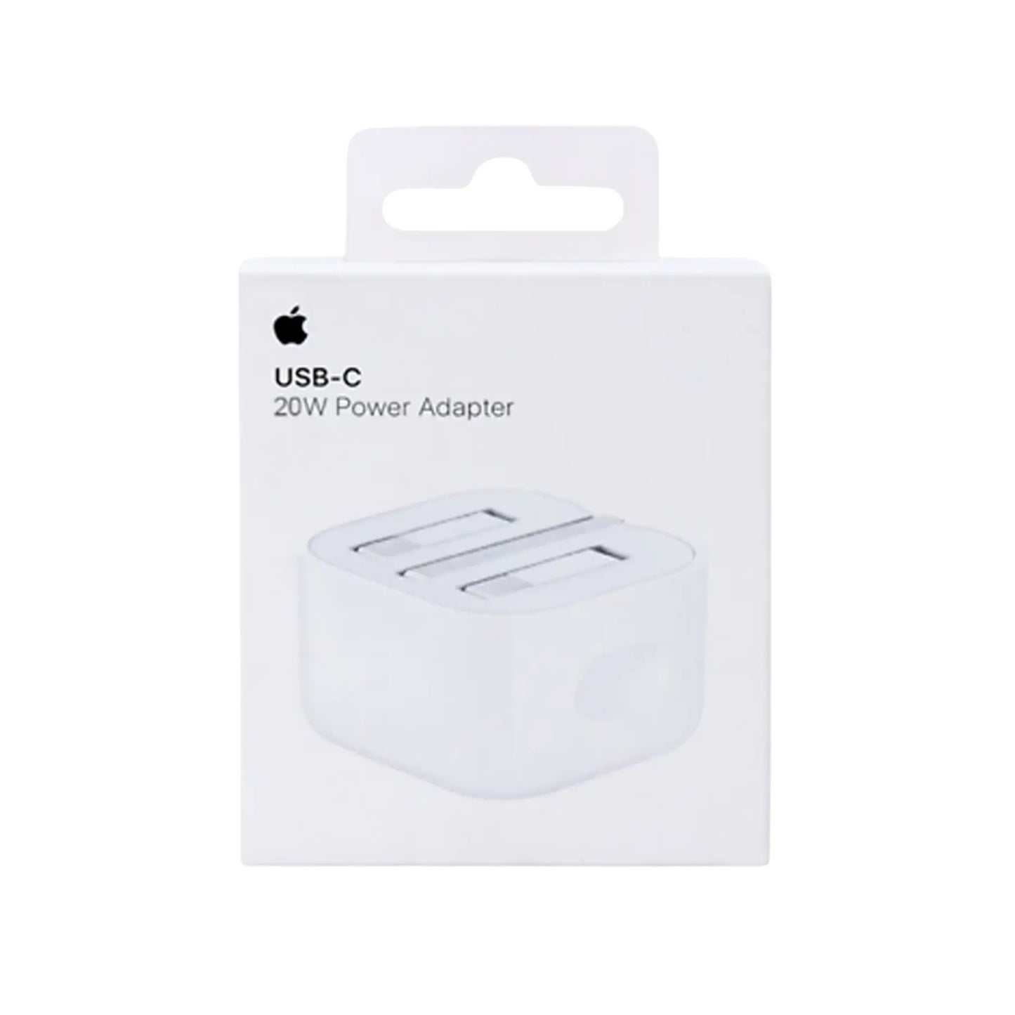 Das Bild zeigt das Apple MHJF3 Ladegerät 20W UK-Plug in Weiß.