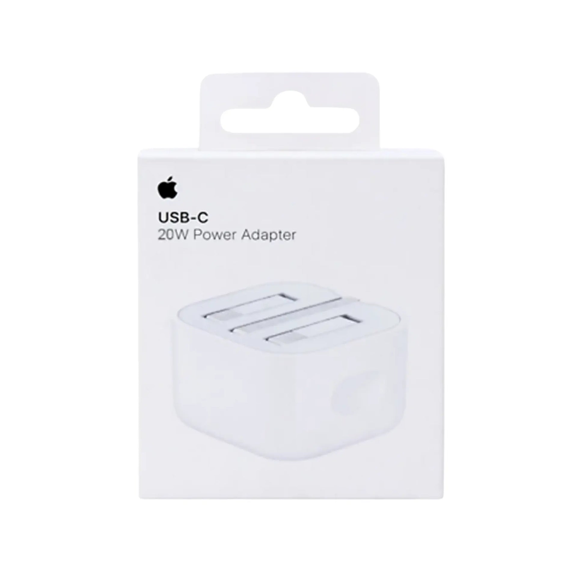 Das Bild zeigt das Apple MHJF3 Ladegerät 20W UK-Plug in Weiß.