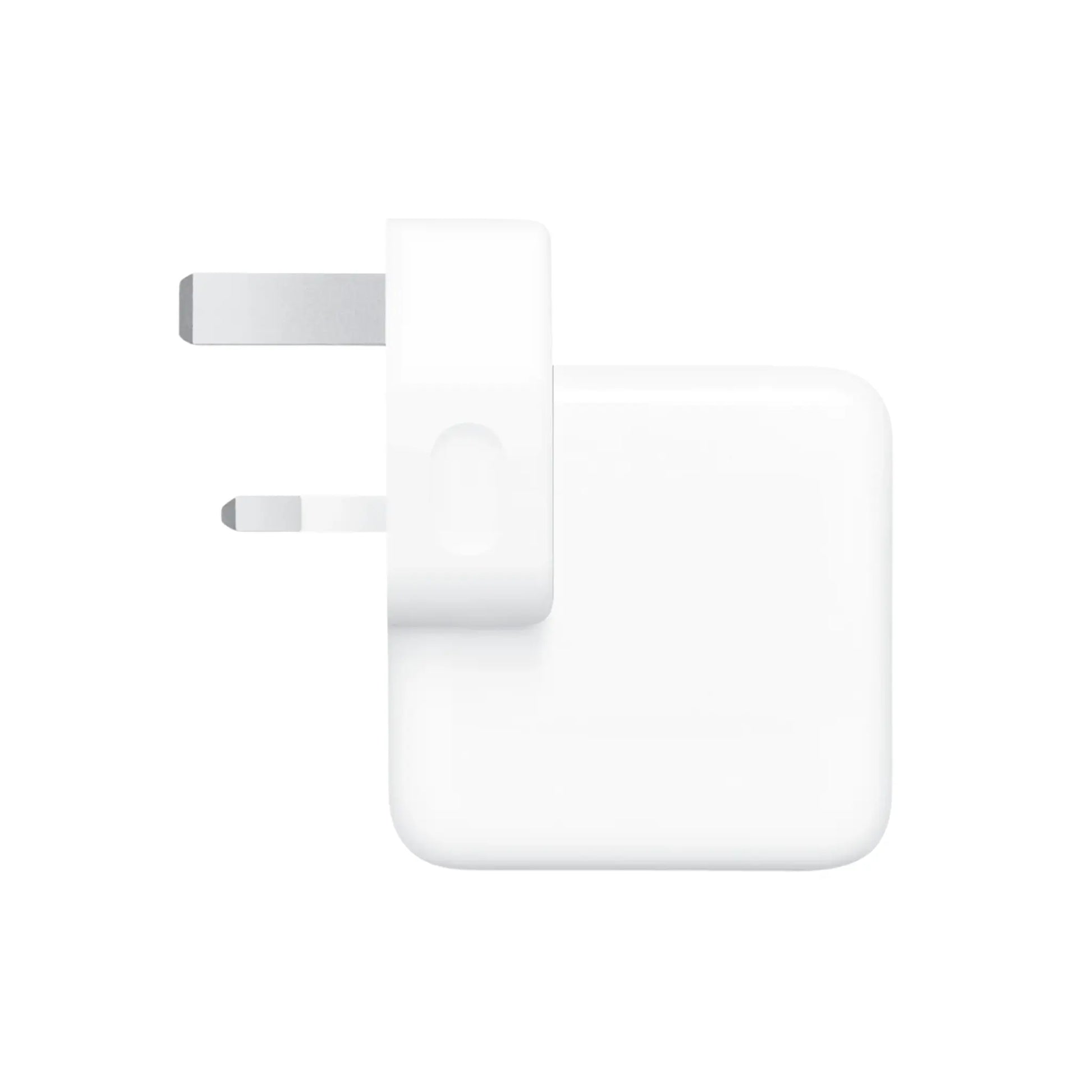 Das Bild zeigt das Apple MNWP3 Ladegerät Duo USB-C 35W UK-Plug in Weiß.