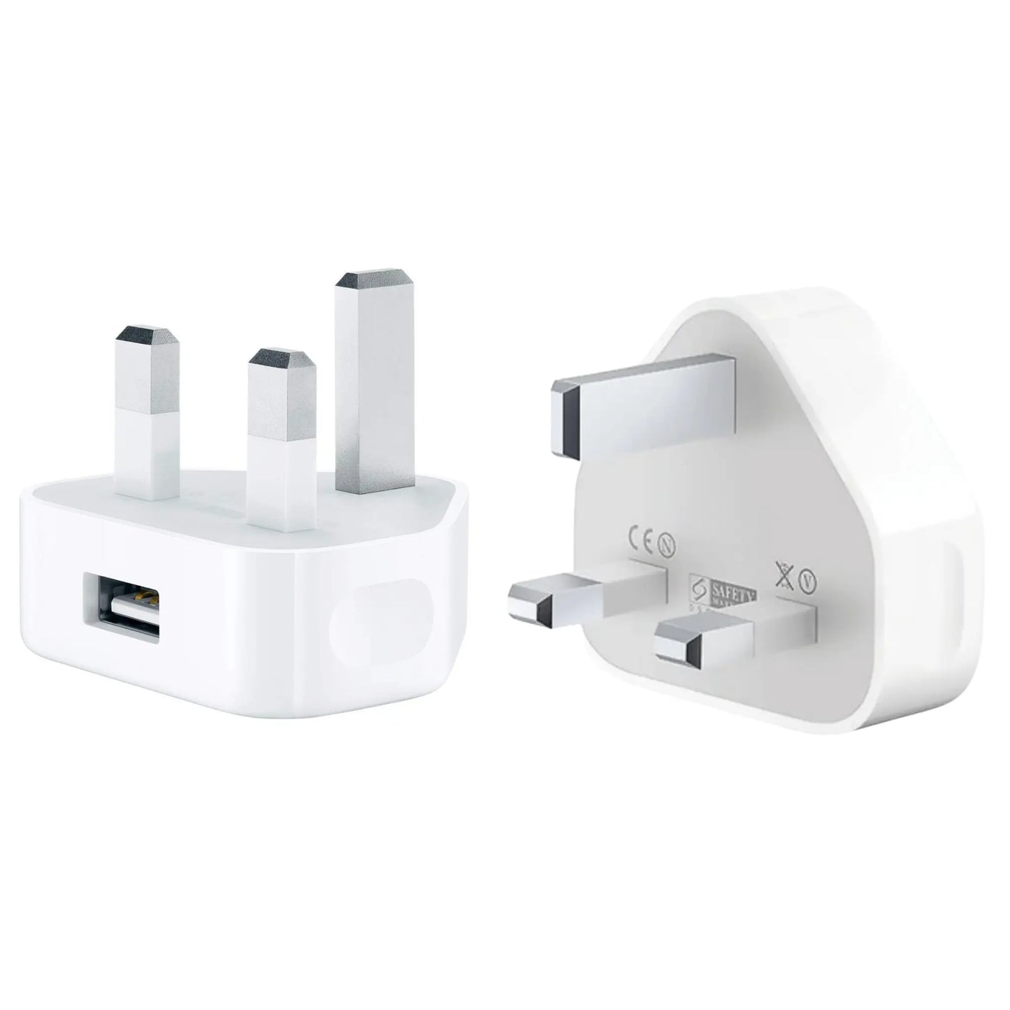 Das Bild zeigt das Apple MD812 Ladegerät 5W UK-Plug in Weiß.