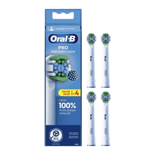 Oral-B Precision Clean Aufsteckbürsten 4er Set in Weiß.