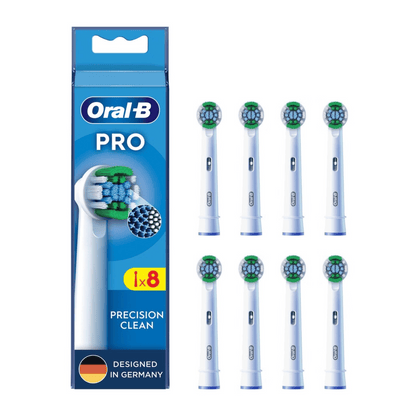Oral-B Precision Clean Aufsteckbürsten 8er Set in Weiß.